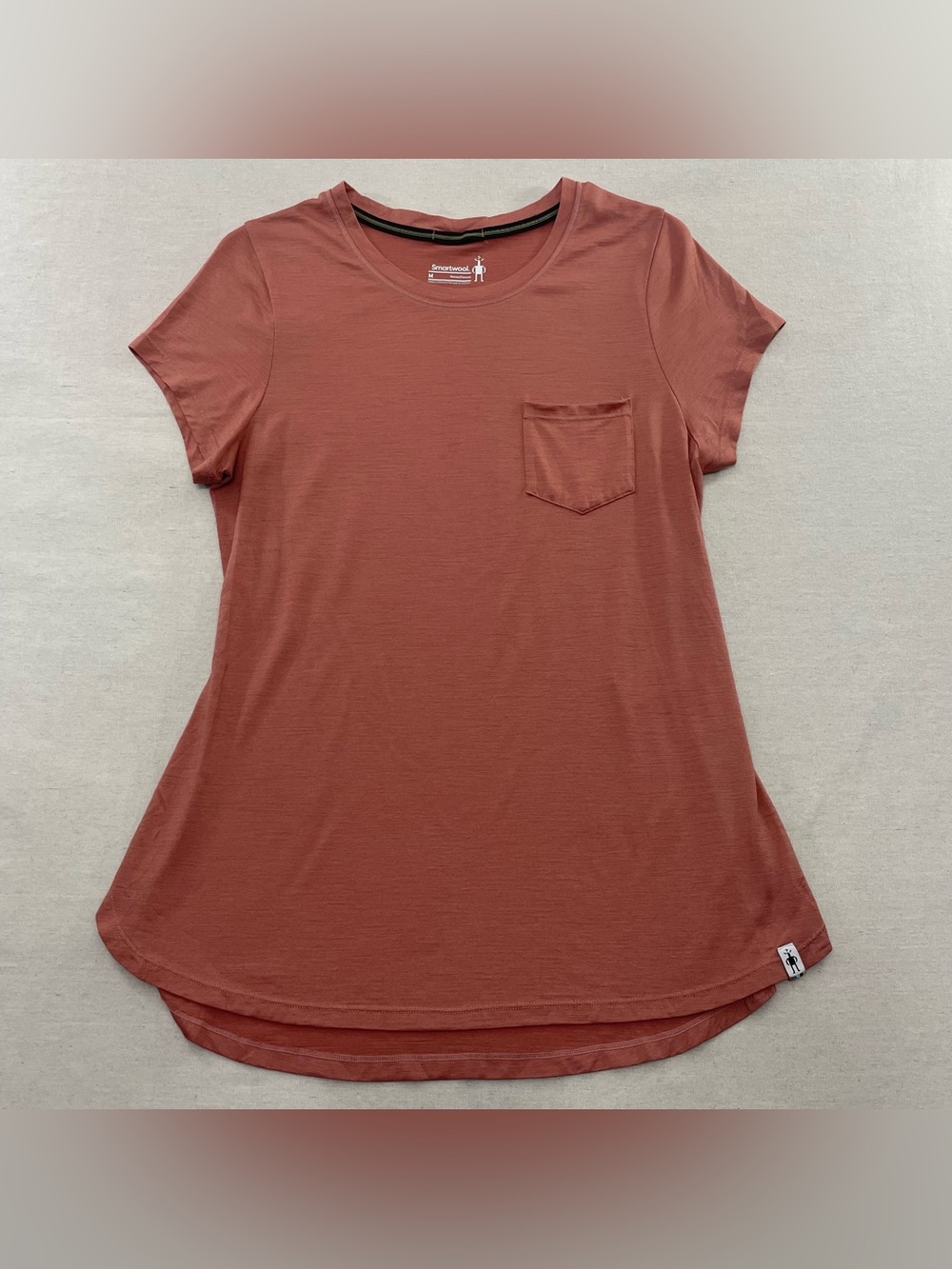 Smartwool Women’s Merino Wool Short Sleeve Pocket T-Shirt Salmon Pink Size M